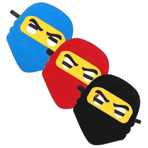 KOMBIUDA 3 Stück Cosplay Masken Ninja und Weiche Filzmasken für Karneval Halloween und Partys Komfortable Elastische Augenmasken für Jungen und Mädchen KOMBIUDA 3 Stück Cosplay Masken Ninja und Weiche Filzmasken für Karneval Halloween und Partys Komfortable Elastische Augenmasken für Jungen und Mädchen von KOMBIUDA