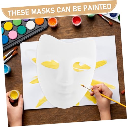KOMBIUDA 3 Stück DIY Weiße Peking Maske Papiermaske Bemalbare Gesichtsmaske aus Papiermasse Wiederverwendbar Sicher für Basteln Karneval Cosplay und Tanzparty von KOMBIUDA