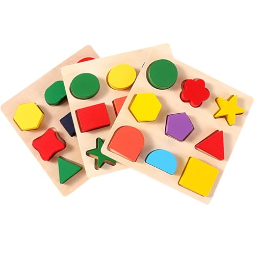 KOMBIUDA 3 Stück Formerkennungstafel entwicklung kindliche entwicklung Puzzle für Babys holzspielsachen kinderspielzeug passender Formblock Vorschulspielzeug hölzern KOMBIUDA 3 Stück Formerkennungstafel entwicklung kindliche entwicklung Puzzle für Babys holzspielsachen kinderspielzeug passender Formblock Vorschulspielzeug hölzern von KOMBIUDA