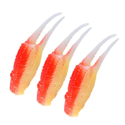 KOMBIUDA 3 Stück Garnelenmodell Dekorationen Krabbenklauen Künstliche Krabbenschere Lernsimulation Krabbenschere Krabbenkrallendekor Bastelteile Selber Machen Realistische Krabbenschere PVC von KOMBIUDA