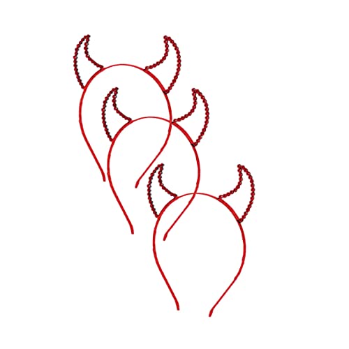 KOMBIUDA 3 Stück Halloween Haarreif Teufelshörner mit Roten Strasssteinen Langlebige Kopfbedeckung für Damen Accessoire für Kostüm und Karnevalspartys KOMBIUDA 3 Stück Halloween Haarreif Teufelshörner mit Roten Strasssteinen Langlebige Kopfbedeckung für Damen Accessoire für Kostüm und Karnevalspartys von KOMBIUDA