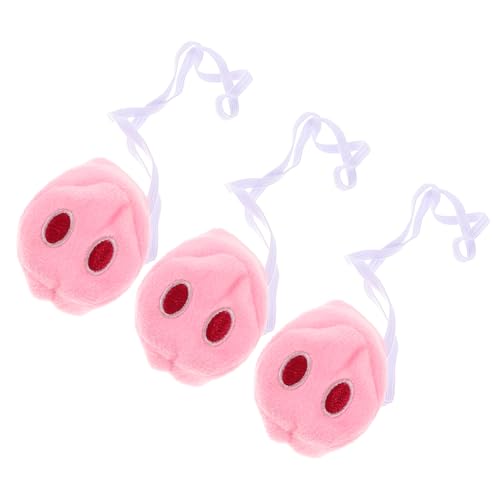 KOMBIUDA 3 Stück Halloween-nase Halloween- Karottennase Stickig Süße Schweinenase Kostüme Kuscheltier Reh Hamster Karikatur Figur Falsche Schweinenase Hund Tragen Rosa Stoff von KOMBIUDA
