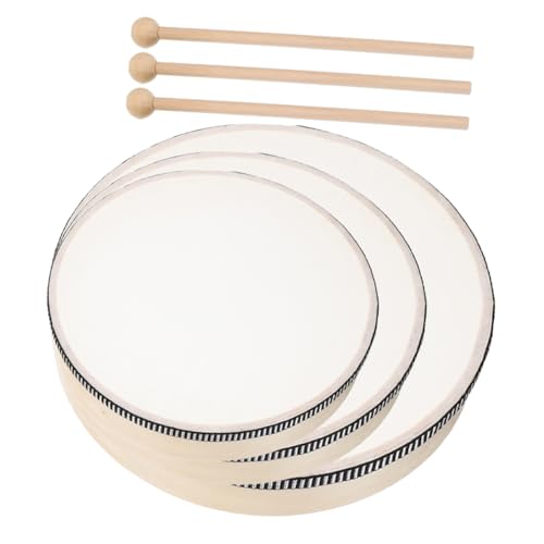 KOMBIUDA 3-teiliges Handtrommel-Holz-Percussion-Tamburin Ohne Hand Für Erwachsene – Für Bühnenauftritte Und Übungen KOMBIUDA 3-teiliges Handtrommel-Holz-Percussion-Tamburin Ohne Hand Für Erwachsene – Für Bühnenauftritte Und Übungen von KOMBIUDA