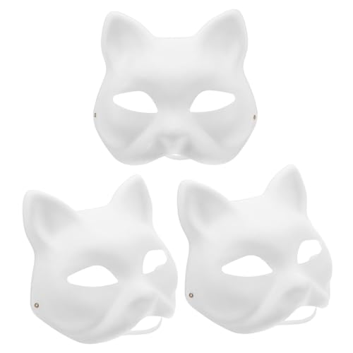 KOMBIUDA Handbemalte Maskenpapier-leere Katzenmasken Für Halloween Cosplay Und Partys Unbemalt Dekorativ Weiß KOMBIUDA Handbemalte Maskenpapier-leere Katzenmasken Für Halloween Cosplay Und Partys Unbemalt Dekorativ Weiß von KOMBIUDA