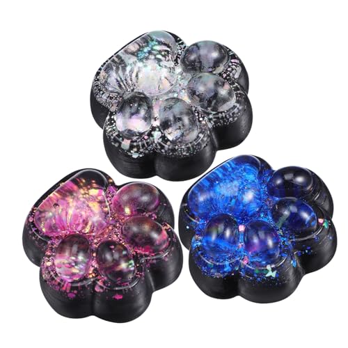 KOMBIUDA 3 Stück Katzenpfoten Quetschspielzeug aus Strapazierfähigem TPR Weiche Kleine Paw Toys für Stressabbau Lustige Squishy für Erwachsene Büro Partygeschenk von KOMBIUDA