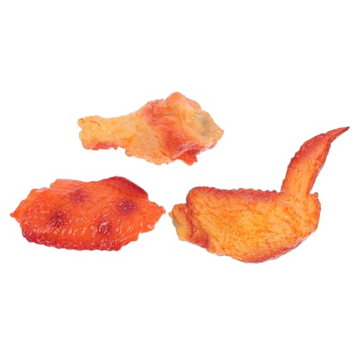 KOMBIUDA 3 Stück Künstliche Simulationsmodelle für Fotografie Party Dekoration und Küchenpräsentation Realistische Nachbildung von Frittiertem Hähnchen von KOMBIUDA