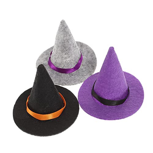 KOMBIUDA 3 Stück Mini-hexenhut Kostüm Halloween- -stirnband Basteln Halloween-hüte Unheimlich Karikatur Cowgirl-hut Kessel Cowgirls Bougie Lustig Schläger Hexenhüte Haustier Vlies von KOMBIUDA