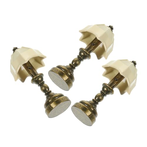 KOMBIUDA 3 Stück Mini-schreibtischlampe Miniaturen Puppenstubenmöbel Nachttisch Schlafzimmerlampe Beleuchtung Puppenhaus Led Bett Miniaturlampe Klein Spielzeuge Schreibtisch Lampe Legierung von KOMBIUDA