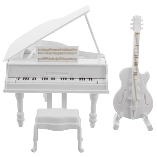 KOMBIUDA 3 Stück Miniatur Piano Modell für Puppenhaus Dekoration Teiliges Set mit Mini Gitarre und Hocker Realistische Musikinstrumente für Fotografie und Sammler KOMBIUDA 3 Stück Miniatur Piano Modell für Puppenhaus Dekoration Teiliges Set mit Mini Gitarre und Hocker Realistische Musikinstrumente für Fotografie und Sammler von KOMBIUDA