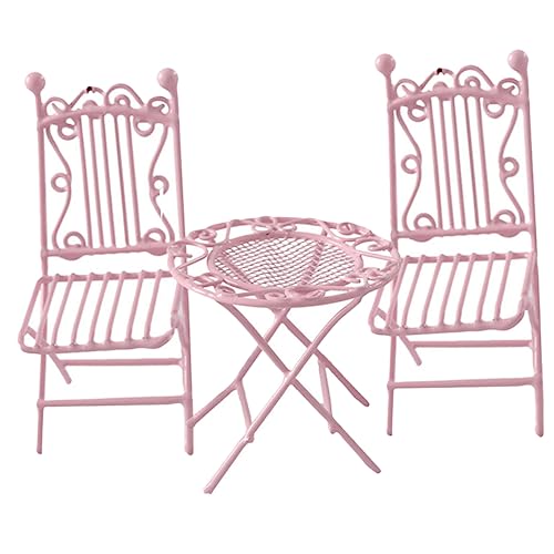 KOMBIUDA 3 Stück Ornamente Schmiedeeisentisch und Stuhlverzierungen Puppe Bistro runder Tisch Miniatur klein winzige Hausmöbel Mini-Gartenmöbel- winzige Möbel Rosa KOMBIUDA 3 Stück Ornamente Schmiedeeisentisch und Stuhlverzierungen Puppe Bistro runder Tisch Miniatur klein winzige Hausmöbel Mini-Gartenmöbel- winzige Möbel Rosa von KOMBIUDA