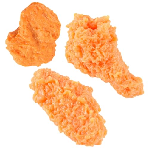 KOMBIUDA 3 Stück Simulierte Hühnerflügel verschleißfestes Lebensmittelmodell Lebensmitteldekor simulierte Hähnchenkeulen simuliertes Essensdekor Hühnerflügel-Stütze PVC Orange KOMBIUDA 3 Stück Simulierte Hühnerflügel verschleißfestes Lebensmittelmodell Lebensmitteldekor simulierte Hähnchenkeulen simuliertes Essensdekor Hühnerflügel-Stütze PVC Orange von KOMBIUDA