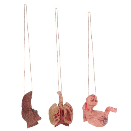 KOMBIUDA 3 Stück Simulierter menschlicher Organanhänger Halloween Halloween assecoires Halloween Goodies Halloween deko gruselige Anhänger Schwierige Requisiten Emulsion von KOMBIUDA