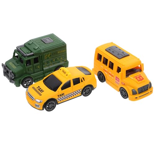 KOMBIUDA 3 Stück Spielzeugauto mit Reibung Mini Auto Kinderspielzeug reibungsbetriebene Fahrzeuge Rückziehautos für Cartoon-Push-Auto Plastik von KOMBIUDA
