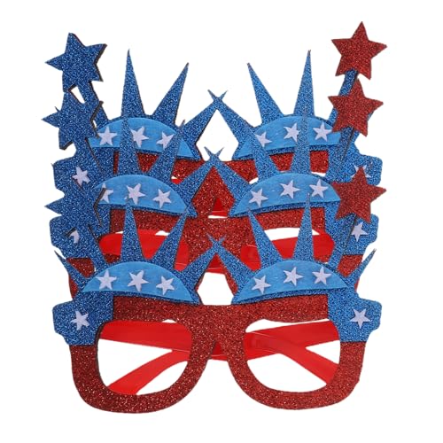 KOMBIUDA Sonnenbrillen Satz Für Kinder Patrioten Party Zubehör Usa-brillen Freiheitskronen Accessoires von KOMBIUDA