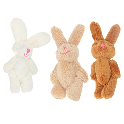 KOMBIUDA 3 Stück gemeinsame Hasenpuppe Hasen plüschtier süße plüschtiere Geburtstags für Bunny Plush kinderspielzeug süßes Stofftier Mini Stoffhase kurzer Plüsch von KOMBIUDA