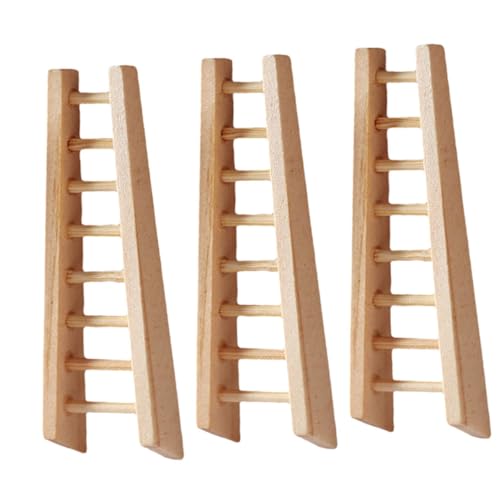 KOMBIUDA 3 Stücke Holz Miniatur Leitern Szene Modell Puppe Leiter Holz Leiter Modell KOMBIUDA 3 Stücke Holz Miniatur Leitern Szene Modell Puppe Leiter Holz Leiter Modell von KOMBIUDA