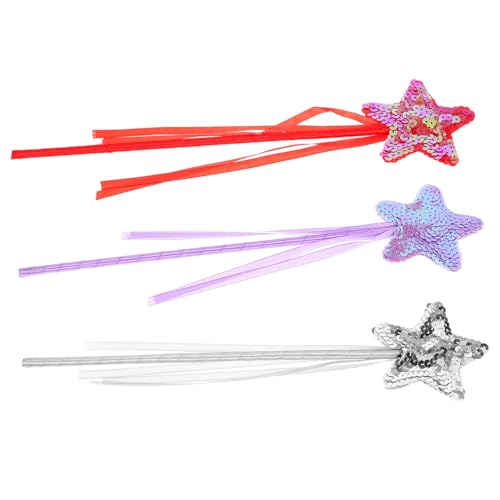 KOMBIUDA 3 Stücke Zauberstab für mit Quaste zappeln Ballettröckchen Fairy Wand Kinderkleider kinderknallzeug Clothes Kid Toys Partygeschenke Zauberstäbe Plastik von KOMBIUDA
