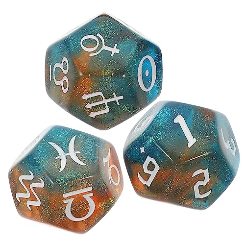 KOMBIUDA 3 Teiliges Wahrsagezubehör Würfelblock Tarot Zubehör Mehrseitige Tarot Karten Mit Bedeutungen Darauf Drachen Tischbrettspielwürfel Wahrsage Requisite Acryl von KOMBIUDA