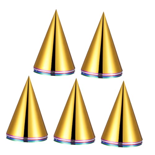 KOMBIUDA 30 Bunte Partyhüte Weihnachtskegelhüte Partykegelhüte Für Metallische Partykappen Hochzeitspartyhüte Kegelpartyhut Für Neujahrshüte Verschiedene Partyhüte Aus Papier von KOMBIUDA