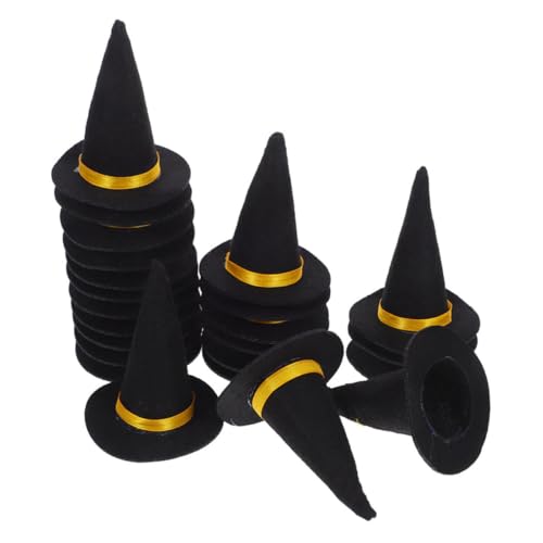 KOMBIUDA 30 Stück Halloween Flaschenverschlüsse Kleine Filzhüte für Partys Kostüme Diy Dekorationen und Cupcake Accessoires von KOMBIUDA