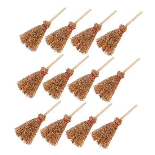 KOMBIUDA 30 Stück Mini Besen Hexenbesen Puppenhaus Miniaturbesen Mini Schneebesen Puppenhaus Zubehör Besen Requisite Dekor Modellmöbel Hexen Requisite von KOMBIUDA