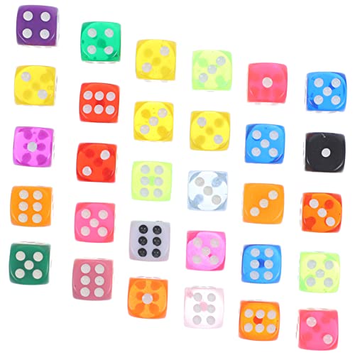 KOMBIUDA 30 Stück Seitige Resin Transparente Spielwürfel für Brettspiele Party Zubehör und Rollenspiele Leicht Langlebig für Gesellige Abende von KOMBIUDA