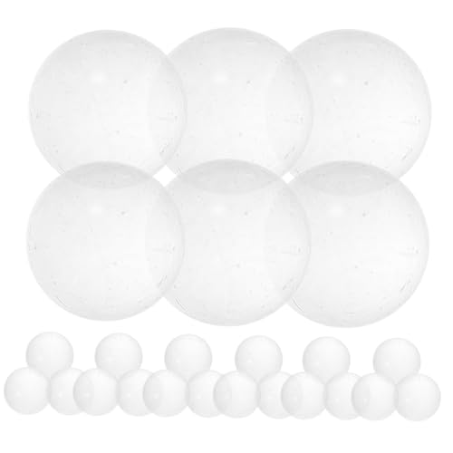 KOMBIUDA 30St Murmeln glaskugeln glasperlen runder marmor Marmorperlen Gartenglasmarmor Perlen dekorativ Marmor Ornamente dekorative Kugeln rundes Marmorhandwerk klare Bälle Transparent von KOMBIUDA