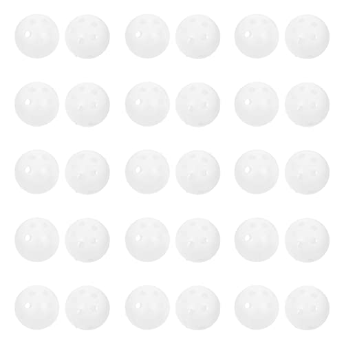 KOMBIUDA 30st Glockenspielzeugzubehör Runder Puppenlärmmacher Zappeln Schieberegler Musikinstrumente Schaumstoff-fußball Mathe-Fidget Zappelt Weiche Bälle Gadget Rassel Weiß Plastik von KOMBIUDA