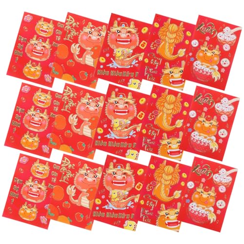 KOMBIUDA 30stücke Rote Umschläge Zum Neujahr Geldbeutel Aus Beschichtetem Papier Rote Päckchen Im Chinesischen Stil Zum Frühlingsfest Mit Glückverheißenden Mustern von KOMBIUDA