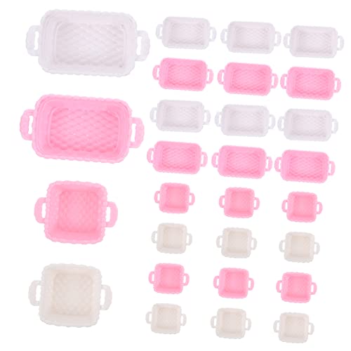 KOMBIUDA 32 Stück Einkaufskorb Aufbewahrung Puppenhaus speichern Mini-Puppenstubenkorb Kleiner Weidenkorb Storage Boxes aufbwahrungs-Box puppenstubenzubehör Desktop-Ornament Hausdekoration von KOMBIUDA