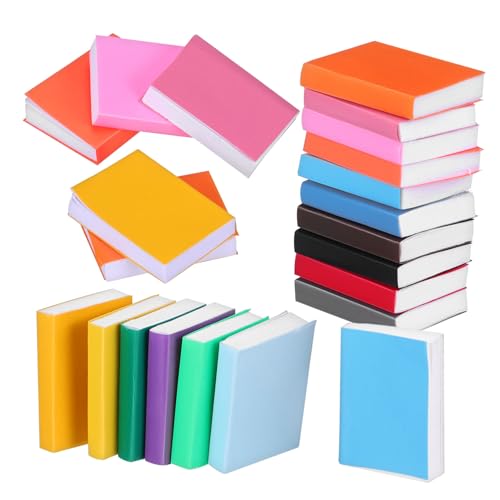 KOMBIUDA 32 Stück Puppenhaus Miniaturbuch Schlafzimmerzubehör für Puppenstuben Mini-Fake-Bücher Miniaturbücher für Puppenstuben Miniatur-Buchbibliothek beschichtetes Papier von KOMBIUDA