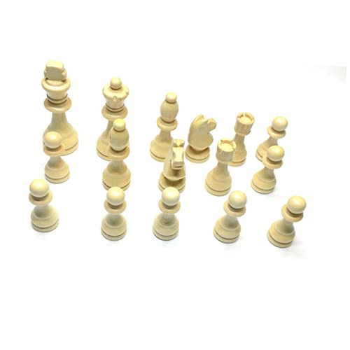 KOMBIUDA 32 Stück Teiliges aus Holz Schachfiguren Ersatz für Schachspiel und Stilvolle und Langlebige Schachstücke von KOMBIUDA