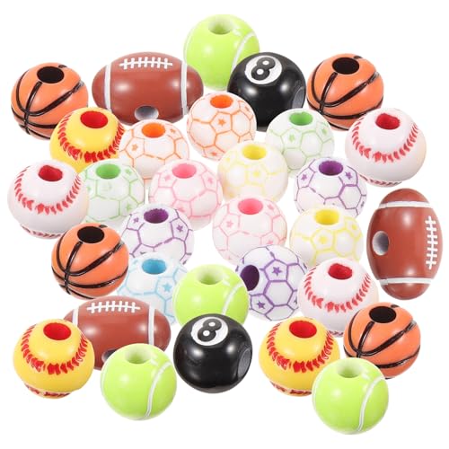KOMBIUDA 350 Stück Softball Perlen Aus Kunststoff Exquisite Abstandsperlen Perlen Sets Perlen Zur Schmuckherstellung von KOMBIUDA