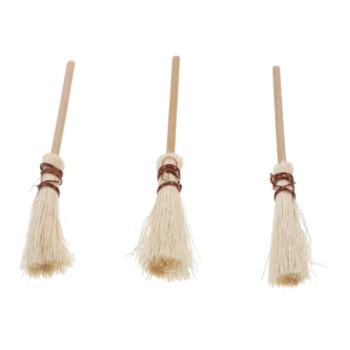 KOMBIUDA 3St Besen-Modell für kinderspielzeug spielsachen für Toys for Mini Grasbesen Mini-Möbelmodell Besen Ornament Puppenhausbesen Holz von KOMBIUDA