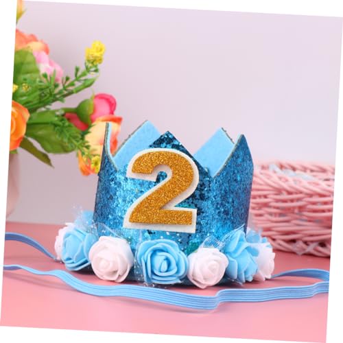 KOMBIUDA 3st 2 Jahre Alter Geburtstagshut Krone Zum 2. Geburtstag Stirnband Zum 3. Geburtstag Erster Geburtstagshut Tiara-stirnband Stirnband Für Kleinkinder 1 Hüte Bilden Baby von KOMBIUDA