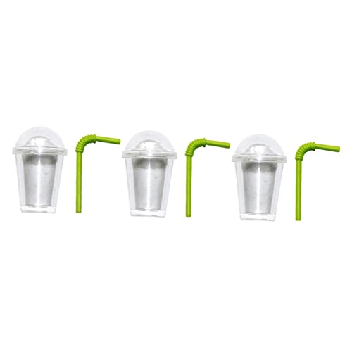 KOMBIUDA 3stücke Miniatur Milchtee Becher Dekoration Ornamente Detailgetreue Mini Milchtee Für Spielzeughäuser Zufällige Strohfärbung von KOMBIUDA