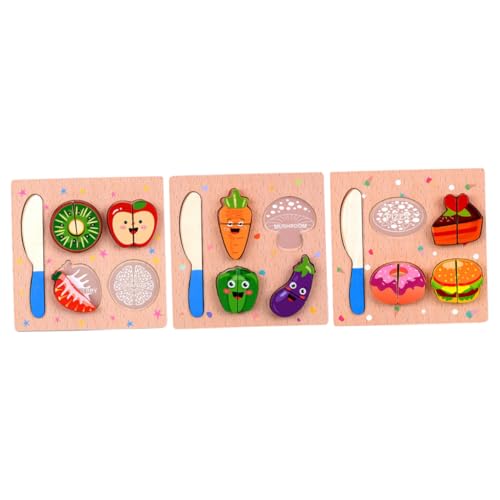 KOMBIUDA 3St Puzzle Arts and Crafts for holzspielzeug Holzblöcke Children Toys pädagogisches Toys for Schneidspielzeug aus Holz Kinderschneidespielzeug hölzern KOMBIUDA 3St Puzzle Arts and Crafts for holzspielzeug Holzblöcke Children Toys pädagogisches Toys for Schneidspielzeug aus Holz Kinderschneidespielzeug hölzern von KOMBIUDA