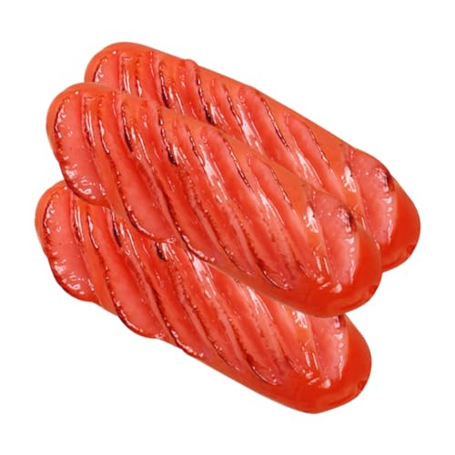 KOMBIUDA 3St Simulierte Wurst falscher Hotdog so tun, als ob Man EIN tatsächl praktisches Wurstdekor Hot-Dog-Dekorationen Esstisch Requisiten Kühlschrankmagnet schmücken Modell PVC rot von KOMBIUDA