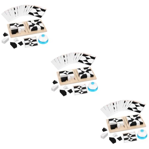 KOMBIUDA 3 Stücke Holz Gehirn Teaser Jigsaw Puzzle für Kinder Pädagogisches Spielzeug für Jungen Mädchen von KOMBIUDA