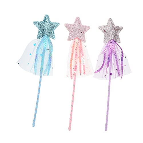KOMBIUDA Mädchen Stern Fee Zauberstäbe 3 Stücke Set Party Favors Spielzeug Geburtstag Dekoration Für Mädchen Bühne Leistung Requisiten von KOMBIUDA