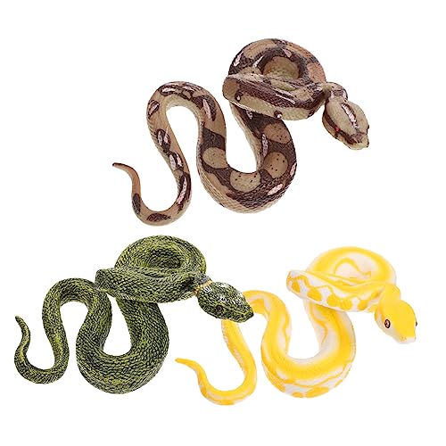 KOMBIUDA 3st Gummischlangen Realistische Schlange Falsche Schlange Katzenspielzeug Schlange Spielzeugschlangen, Die Echt Aussehen Halloween-streiche Erwachsener Kind Schmücken von KOMBIUDA