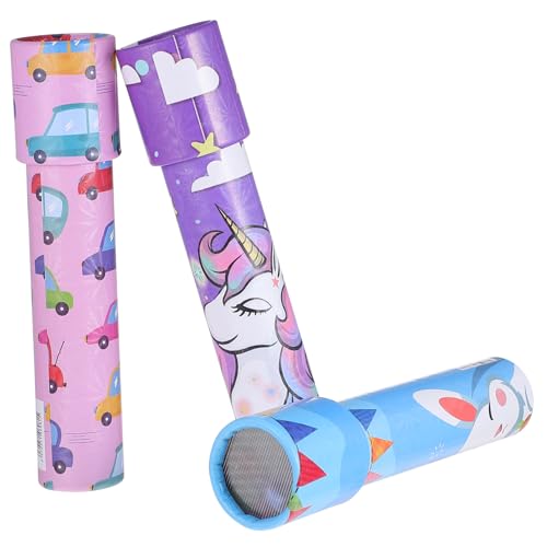 KOMBIUDA 3st Rotierendes Kaleidoskop Kinderspielzeug Pädagogisches Bildungsspielzeug Cartoon-Kaleidoskop Kaleidoskop Klassische Kaleidoskope Kindergeschenk Papier von KOMBIUDA