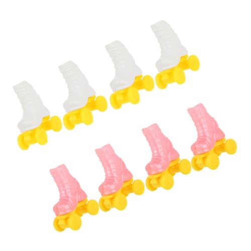 KOMBIUDA 4 Paare Roller Skates Mini-Schlittschuhe für Puppe Rollschuh-Bastelarbeiten für eine Puppe Mini-Schuhe Babypuppenschuhe Mini- -Layout-Requisiten Rollschuh für DIY-Puppe Plastik von KOMBIUDA