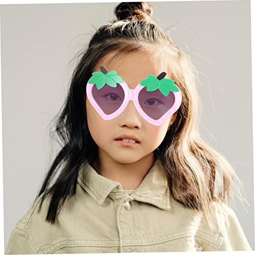 KOMBIUDA 4 Paare Sonnenbrillen Erdbeerform Lustige Brillen aus Hochwertigem Ac Pc Material Kreative Partydeko Sichere und Flexible Mädchen Sonnenbrillen für Kleinkinder von KOMBIUDA