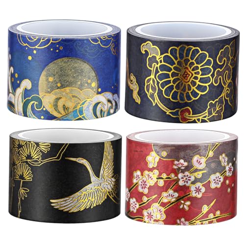 KOMBIUDA 4rollen Retro Washi Tape Vintage Papierklebeband Für Scrapbooking Journaling Und Projekte Ästhetische Designs Mit Floralen Motiven Und Einzigartigen Mustern von KOMBIUDA