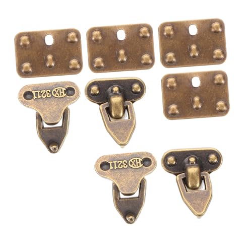 KOMBIUDA 4 Sätze Gepäck Hardware kleine schlösser Mini- Taschenzubehör zum Selbermachen Spielzeugkoffer kleines Schmuck-Reiseetui Gepäck Metall Dark Brown von KOMBIUDA