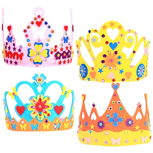 KOMBIUDA 4 Sätze Handgefertigte Krone Kronen Für Diamond Art Kits Für Kinderkrone Partytaschen Für Kindergeburtstage Set Zur Herstellung Einer Geburtstagskrone Nicht Gewebt von KOMBIUDA