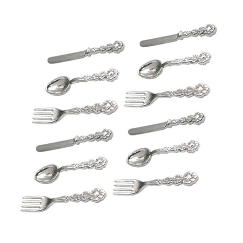KOMBIUDA 4 Sätze Mini-Western-Geschirr Mini-geschirrdekoration Küchen -spielset Accessoires Besteck Utensilien Gabeln Für Kleinkinder Legierung Silver KOMBIUDA 4 Sätze Mini-Western-Geschirr Mini-geschirrdekoration Küchen -spielset Accessoires Besteck Utensilien Gabeln Für Kleinkinder Legierung Silver von KOMBIUDA