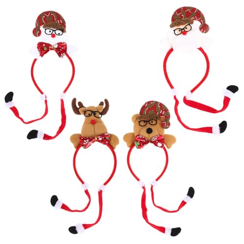 KOMBIUDA 4 Stck. Teiliges Weihnachts-haarband Bär Schneemann und Weihnachtsmann Einzigartige Elfbein-designs Leichtes Bequemes Festtagszubehör für Familienfeiern und Cosplay von KOMBIUDA