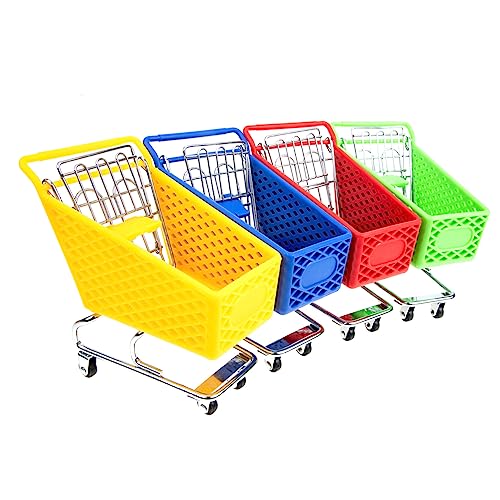 KOMBIUDA 4 Stück Desktop -Ornamente Wagen Klein Vorgeben Supermarkt Mini Speicherbehälter Desktop-Ornament Metall von KOMBIUDA